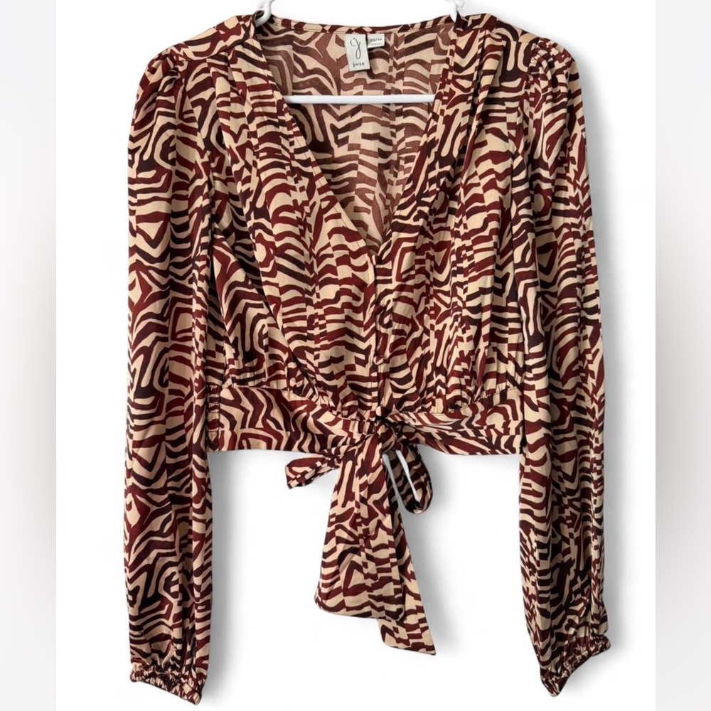 Joie Brown/Cream Zebra Print Blouse